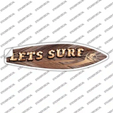 Lets Surf Bulb Lettering Novelty Surfboard Sticker Decal