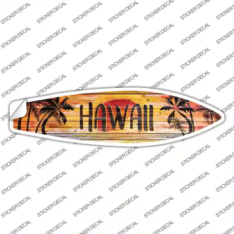 Hawaii Sunset Novelty Surfboard Sticker Decal