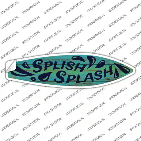 Green Splish Splash Novelty Surfboard Sticker Decal