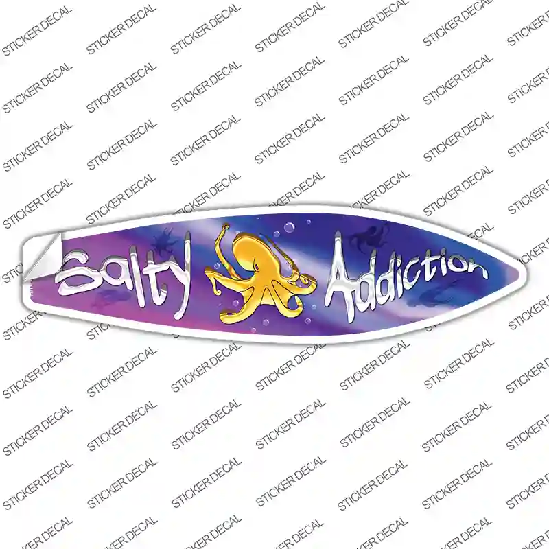 Salty Addiction Novelty Surfboard Sticker Decal