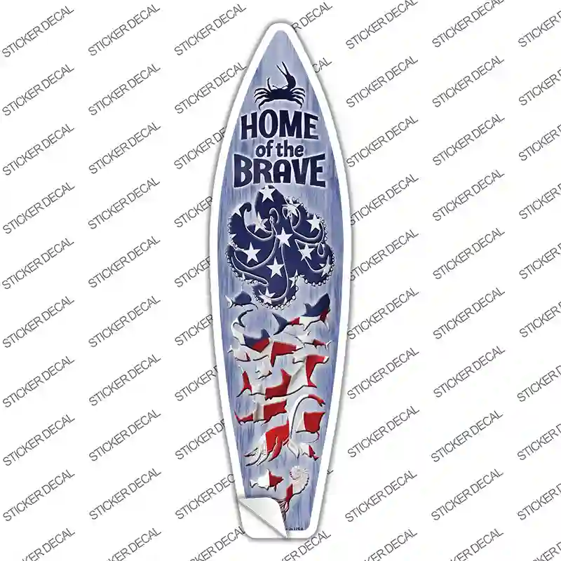 Home of the Brave Novelty Surfboard Sticker Decal