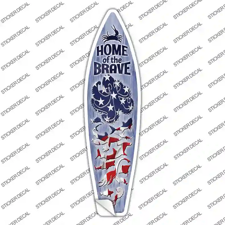 Home of the Brave Novelty Surfboard Sticker Decal