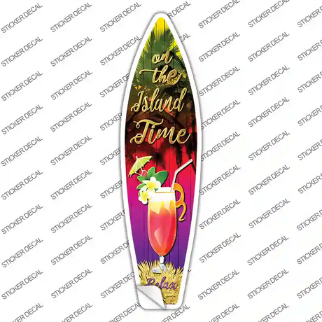 On Island Time Novelty Surfboard Sticker Decal