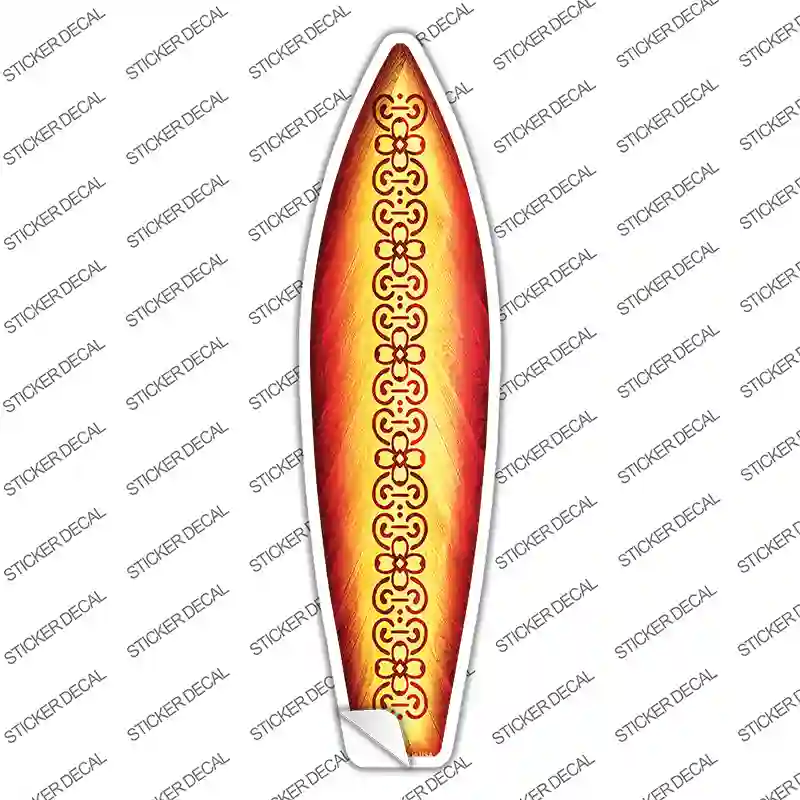 Red and Orange Tribal Novelty Surfboard Sticker Decal
