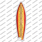 Red and Orange Tribal Novelty Surfboard Sticker Decal