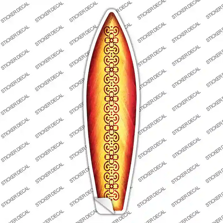 Red and Orange Tribal Novelty Surfboard Sticker Decal