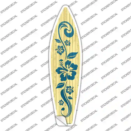 Hibiscus Floweron Wood Novelty Surfboard Sticker Decal