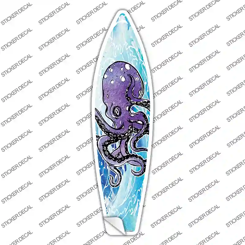 Octopus on a Wave Novelty Surfboard Sticker Decal