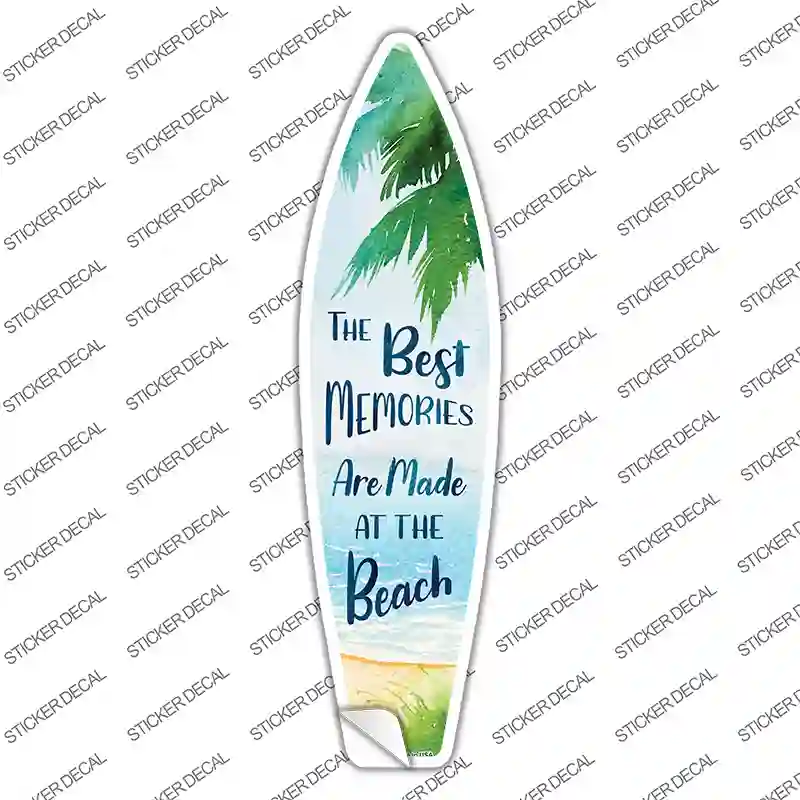 Best Memories at the Beach Novelty Surfboard Sticker Decal