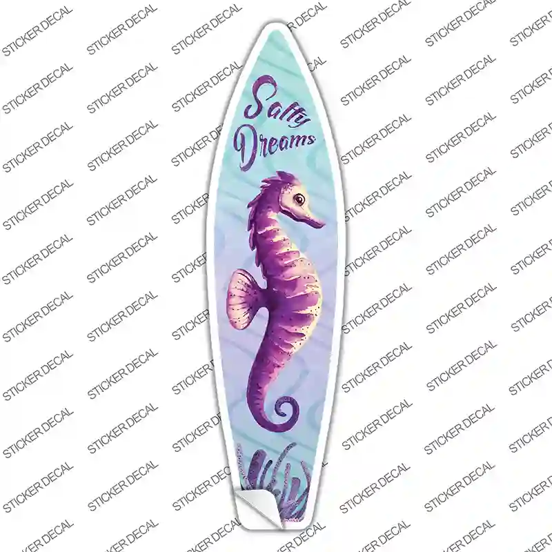 Salty Dreams Seahorse Novelty Surfboard Sticker Decal