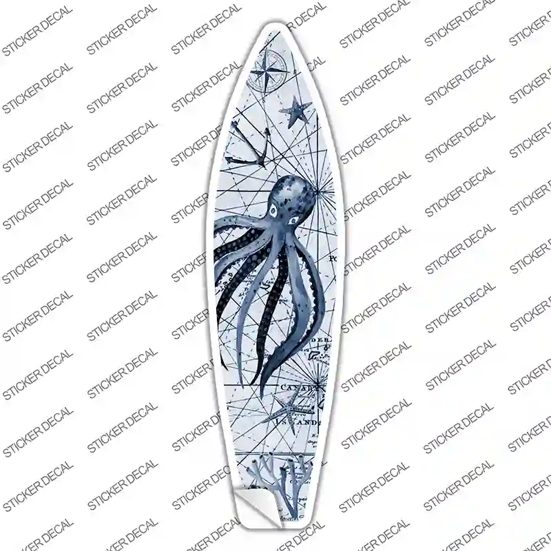 Black and White Octopus Novelty Surfboard Sticker Decal