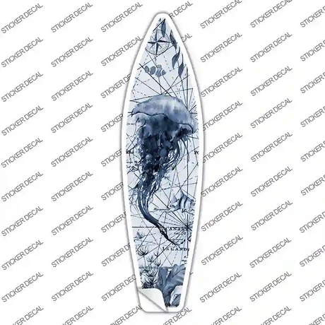 Black and White Jellyfish Novelty Surfboard Sticker Decal