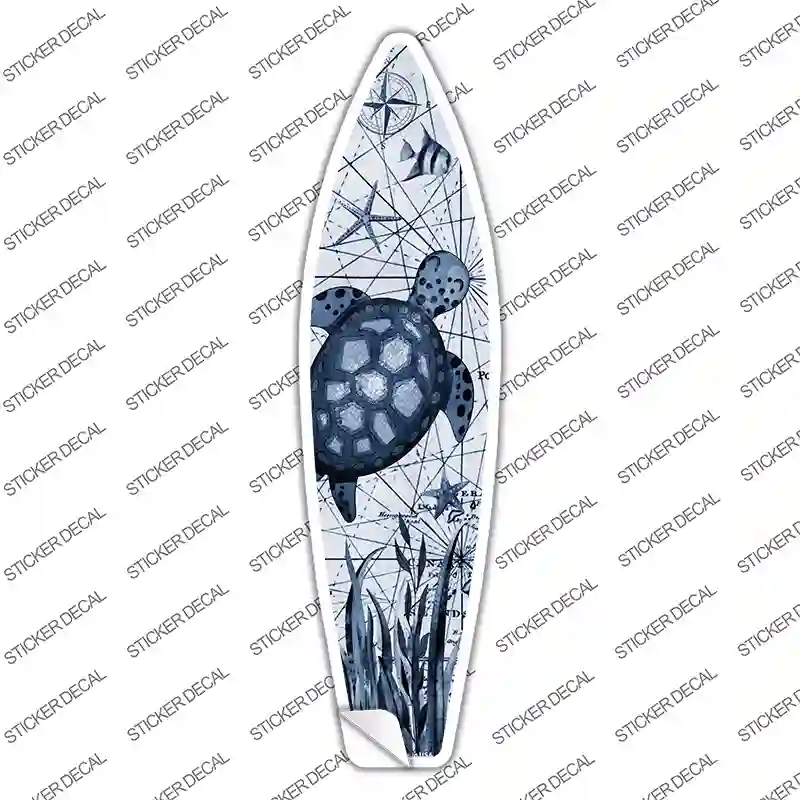 Black and White Sea Turtle Novelty Surfboard Sticker Decal