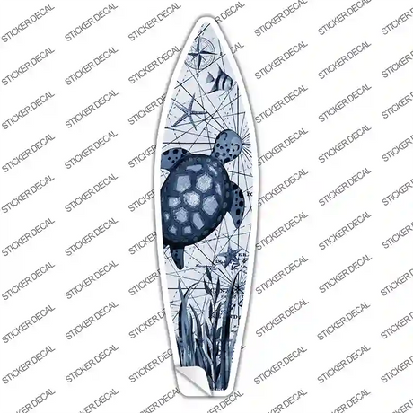 Black and White Sea Turtle Novelty Surfboard Sticker Decal