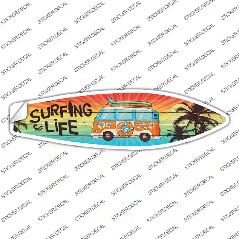 Surfing Life Novelty Surfboard Sticker Decal