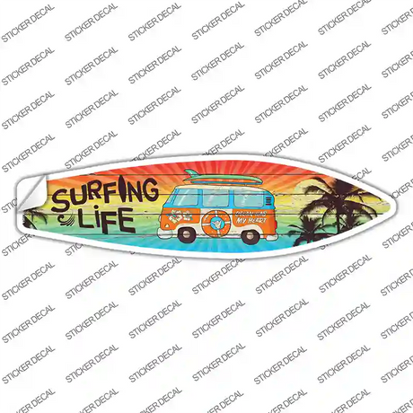 Surfing Life Novelty Surfboard Sticker Decal