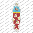 Sea Turtle With Hibiscus Flower Novelty Surfboard Sticker Decal