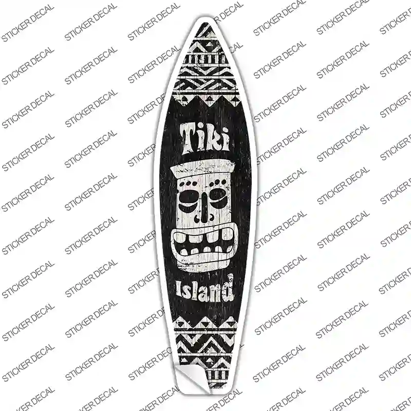 Tiki Island Novelty Surfboard Sticker Decal