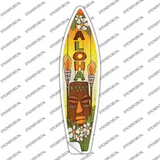 Aloha With Tiki Novelty Surfboard Sticker Decal