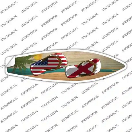 Alabama Flag Flip Flop Novelty Surfboard Sticker Decal