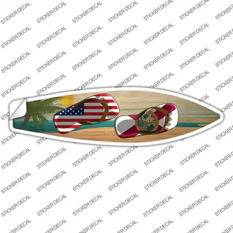 Florida Flag Flip Flop Novelty Surfboard Sticker Decal