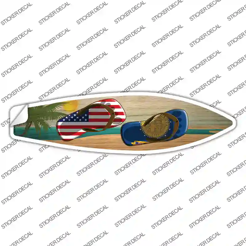 Georgia Flag Flip Flop Novelty Surfboard Sticker Decal