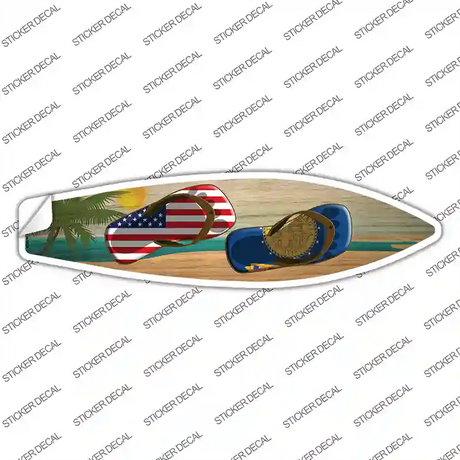 Georgia Flag Flip Flop Novelty Surfboard Sticker Decal