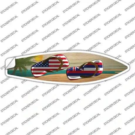 Hawaii Flag Flip Flop Novelty Surfboard Sticker Decal