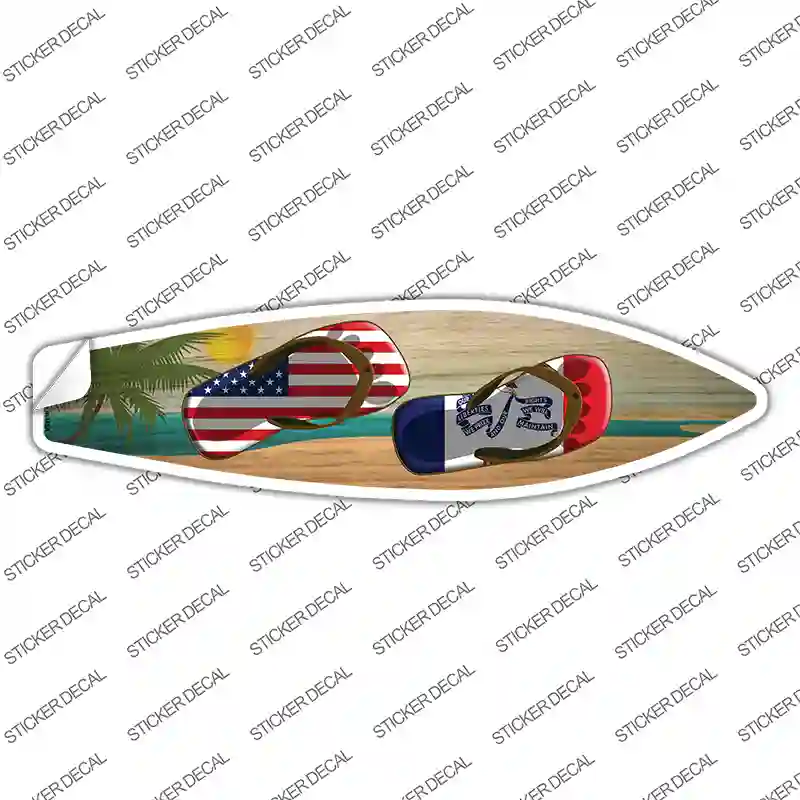Iowa Flag Flip Flop Novelty Surfboard Sticker Decal