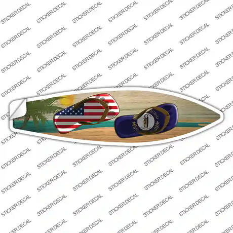 Kentucky Flag Flip Flop Novelty Surfboard Sticker Decal