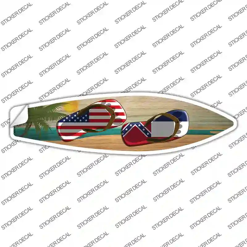 Mississippi Flag Flip Flop Novelty Surfboard Sticker Decal