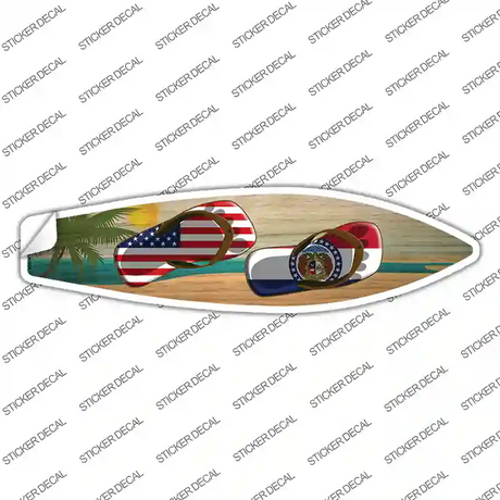 Missouri Flag Flip Flop Novelty Surfboard Sticker Decal