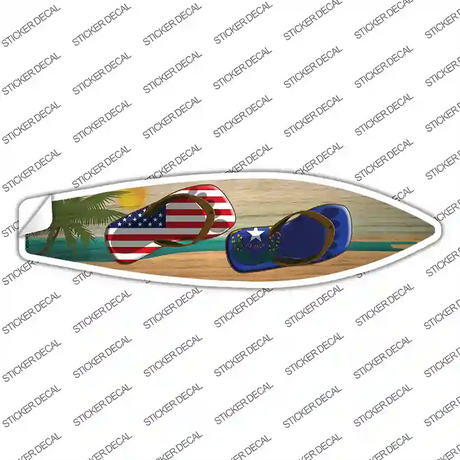 Nevada Flag Flip Flop Novelty Surfboard Sticker Decal