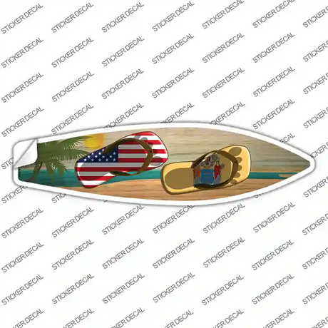 New Jersey Flag Flip Flop Novelty Surfboard Sticker Decal
