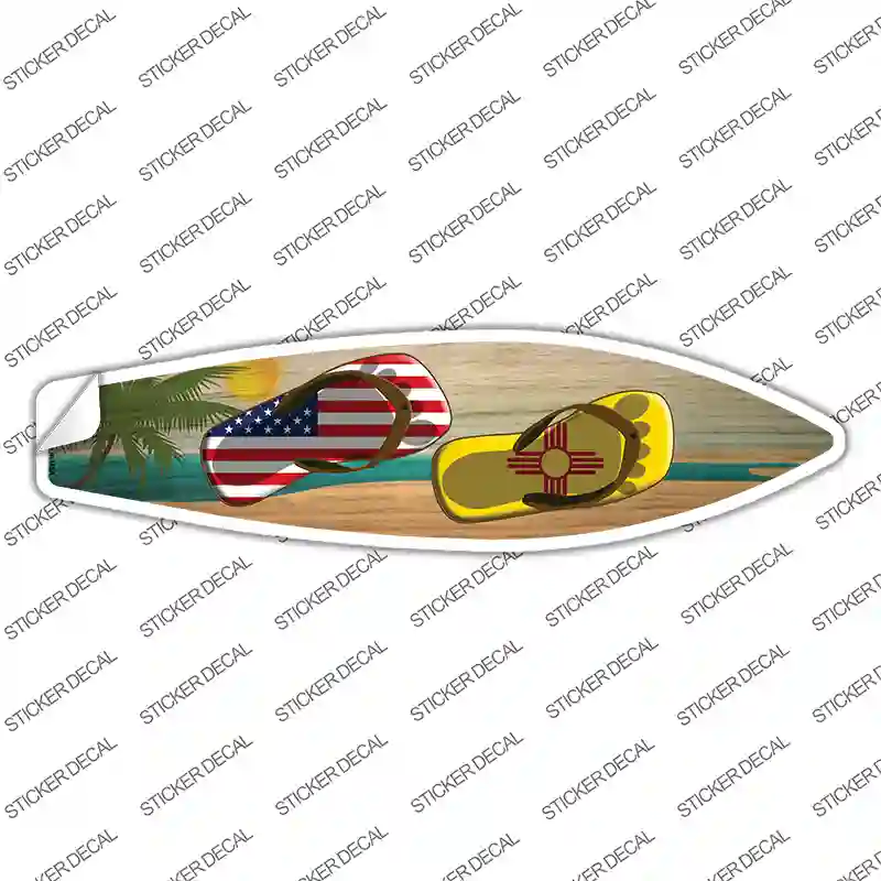 New Mexico Flag Flip Flop Novelty Surfboard Sticker Decal