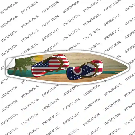 Ohio Flag Flip Flop Novelty Surfboard Sticker Decal