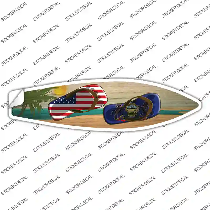 Pennsylvania Flag Flip Flop Novelty Surfboard Sticker Decal