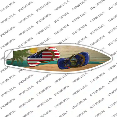 Pennsylvania Flag Flip Flop Novelty Surfboard Sticker Decal