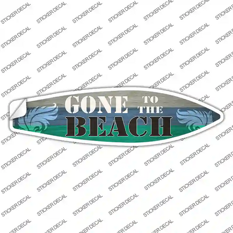 Gone To The Beach Novelty Surfboard Sticker Decal