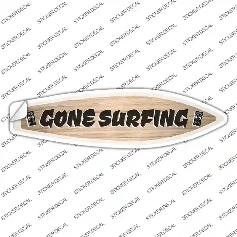 Gone Surfing Novelty Surfboard Sticker Decal