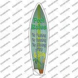 Pool Rules No Peeing Novelty Surfboard Sticker Decal