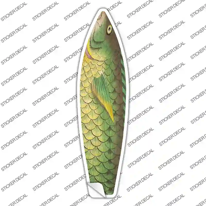 Green Fish Novelty Surfboard Sticker Decal