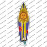 Sailboat With Sun And Yellow Stripes Novelty Surfboard Sticker Decal