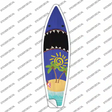 Shark And Beach Novelty Surfboard Sticker Decal