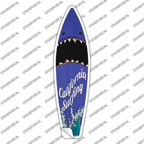 California Surfing Shark Novelty Surfboard Sticker Decal