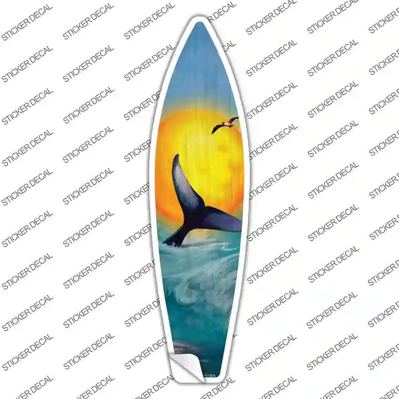 Whale And Sunset Novelty Surfboard Sticker Decal