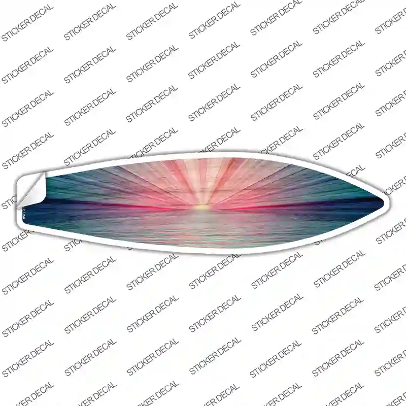Pink And Blue Sunset Novelty Surfboard Sticker Decal