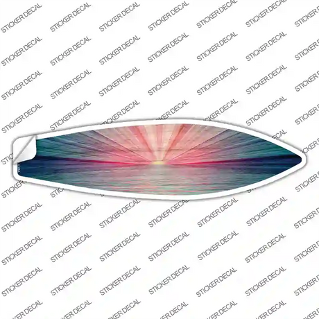 Pink And Blue Sunset Novelty Surfboard Sticker Decal