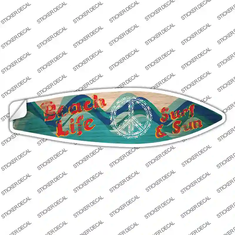 Beach Life Surf And Sun Novelty Surfboard Sticker Decal