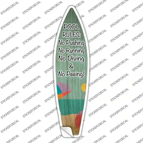 Pool Rules Novelty Surfboard Sticker Decal